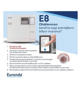 EURONDA E8 Otoklav 24 lt + Distile Su Cihazı Ve Poşetleme Seti